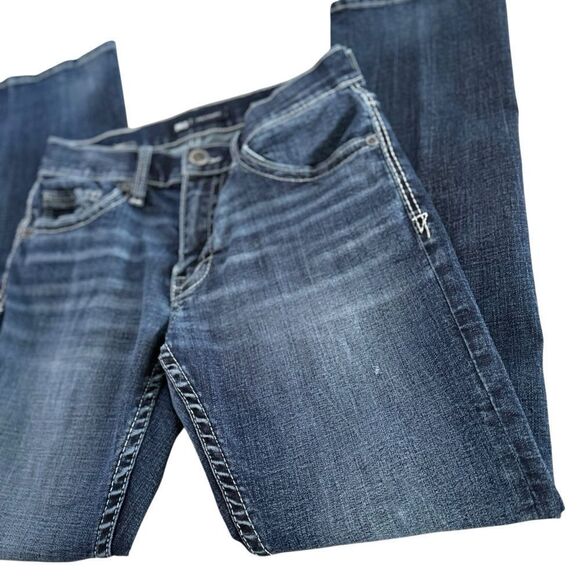 BKE Jake Straight Men’s Darker Wash Distressed Jeans 30 x 30 - Picture 9 of 15